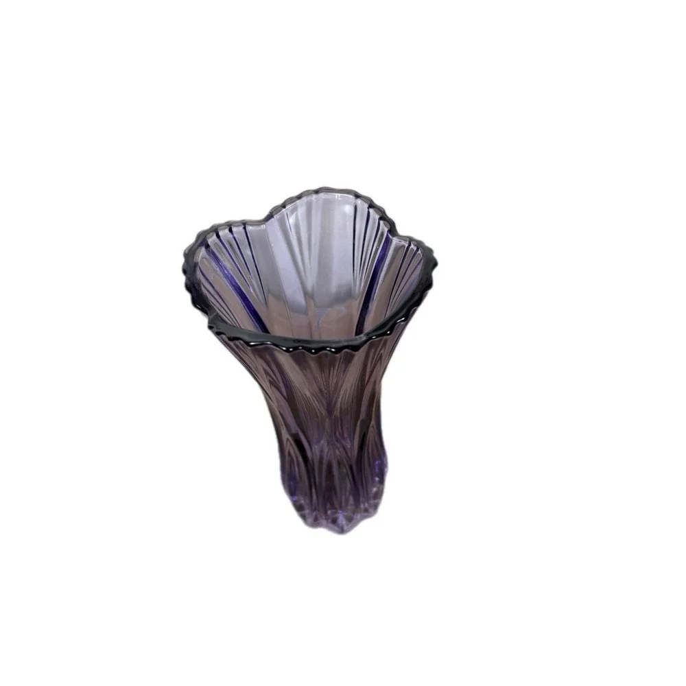 Plantica Crystal Amethyst‎ Bud Vase Home Decor Bohemia Crystal Flower Flared